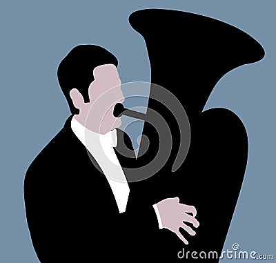 Tuba player Stock Photo