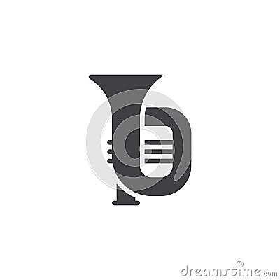 Tuba wind instrument vector icon Vector Illustration