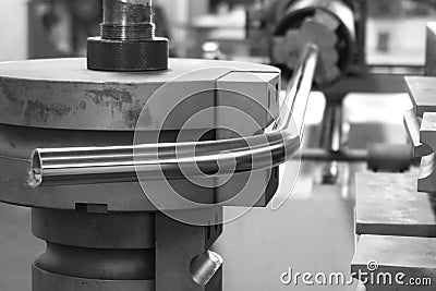 Tube bending machine Stock Photo