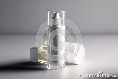 A tube of cream. The concept of cream, hand lotion. Winter skin care. Space for copying AI generation Stock Photo