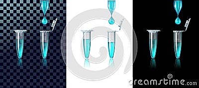 Tube and drop bood on white Vector Illustration