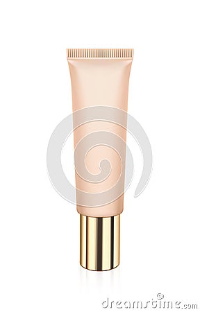 Tube with foundation, face cosmetics, mock up for design. Vector Illustration