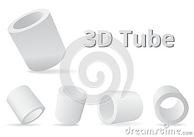 Tube gray 3D style Vector Illustration