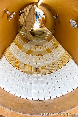 Tube hotel for visitors by the Iraqi artist Hiwa K of documenta 14, largest world exhibition of modern art in Kassel, Germany Editorial Stock Photo