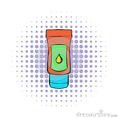 Tube of lubricant gel icon, comics style Vector Illustration