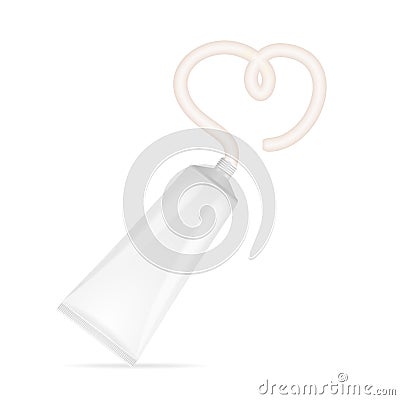 Tube Mock-Up For Cream. Vector Vector Illustration