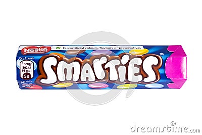 Tube of Smarties Sweets Editorial Stock Photo