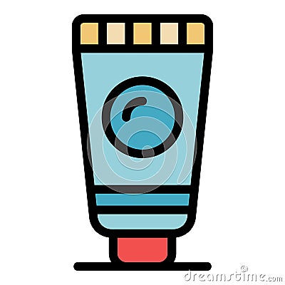 Tube sunscreen icon color outline vector Vector Illustration