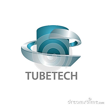 Tube technology logo concept design. 3D three dimensional style. Symbol graphic template Vector Illustration