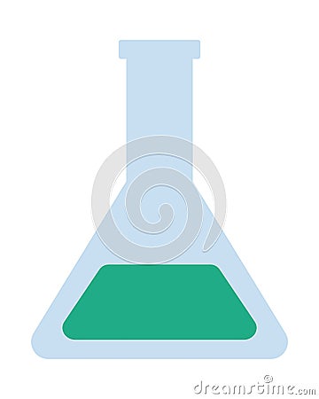 Tube test flask laboratory isolated icon Vector Illustration