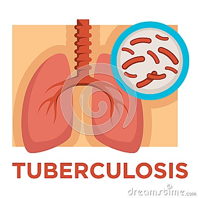 Tuberculosis disease, infected lungs, pulmonary illness, medicine Vector Illustration