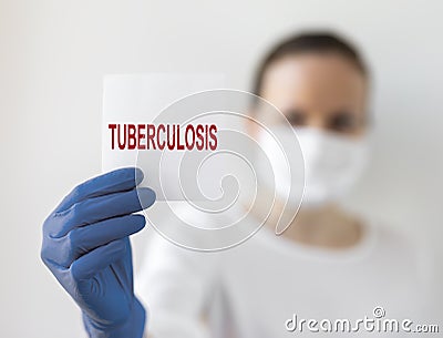 Tuberculosis word, inscription. Tb infection or virus Stock Photo