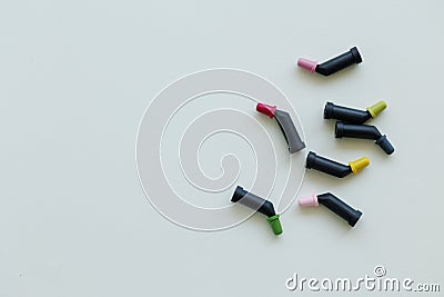 Tubes with dental composite filling materials. Stock Photo
