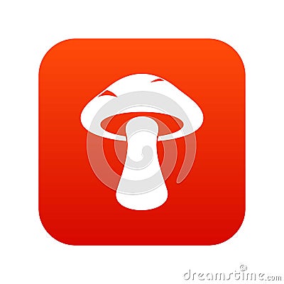 Tubular mushroom icon digital red Vector Illustration