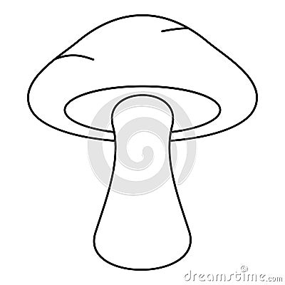 Tubular mushroom icon, outline style Vector Illustration