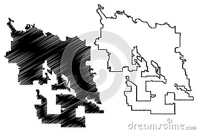 Tucson City map vector Vector Illustration