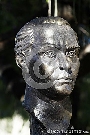 Tucuman,Argentina,Statue famous, Spanish poet, Federico Garcia Lorca close up face historic Editorial Stock Photo