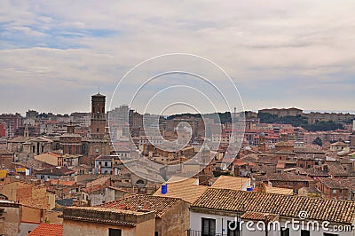 Cityscape of ancient town Tudela, Spain Stock Photo