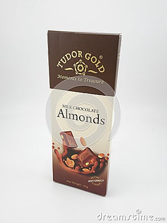 Tudor gold milk chocolate almonds in the Philippines Editorial Stock Photo
