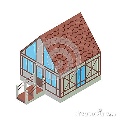 Tudor style house Vector Illustration