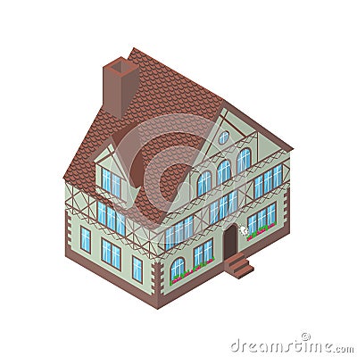 Tudor style house Vector Illustration