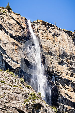 Tueeulala Falls, located on the north side of Hetch Hetchy Valley in Yosemite National Park, Sierra Nevada mountains, California Stock Photo