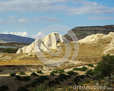 Tuff formations in Cappadocia Stock Photo