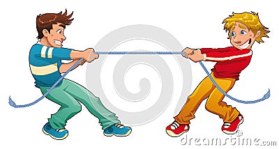 Tug of war. Vector Illustration