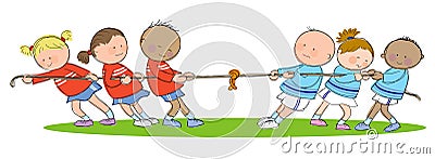 Tug of War Vector Illustration