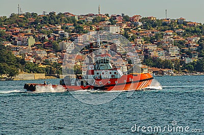 Tugboat on Bosphorus Stock Photo