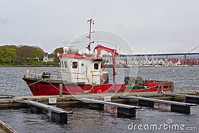 Tugboat moored in the port of Stavanger Editorial Stock Photo