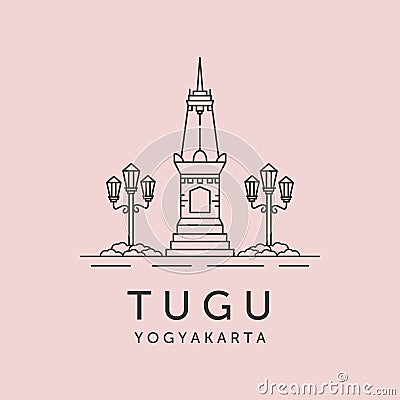 tugu jogjakarta line art logo vector symbol illustration design Vector Illustration