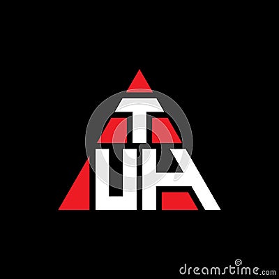 TUH triangle letter logo design with triangle shape. TUH triangle logo design monogram. TUH triangle vector logo template with red Vector Illustration