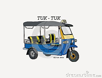 Tuk Tuk in Thailand vector. Vector Illustration