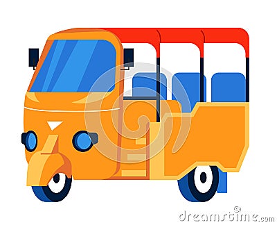 Tuk-tuk transport - modern flat design style single isolated image Vector Illustration