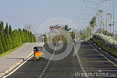 Tuk-tuk on nice road Stock Photo