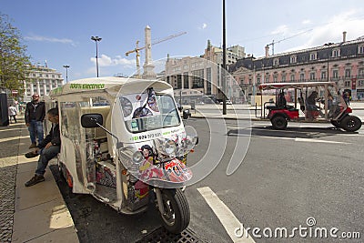 Tuk Tuk A typical means of transport of Lisbon Editorial Stock Photo