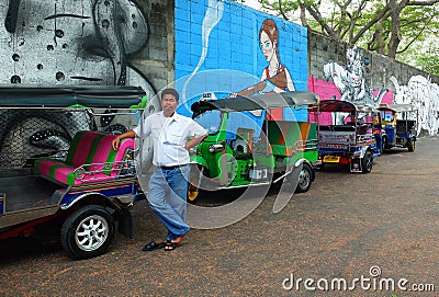 Tuktuk driver in Bangkok, Thailand Editorial Stock Photo