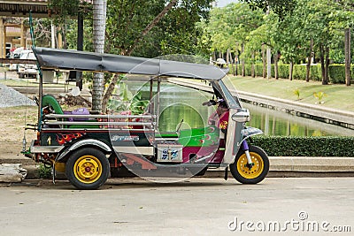 Tuktuk is popular among tourists.Thailand Editorial Stock Photo