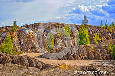 Earth dumps of the Konduki quarries Stock Photo