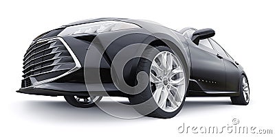 Tula, Russia. January 30, 2022: Toyota Avalon 2020. Black large business sedan for work and family. 3D illustration Cartoon Illustration