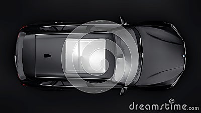 Tula, Russia. June 28, 2021: BMW X5M F85 black luxury sport car isolated on black background. 3d illustration. Cartoon Illustration