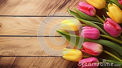 Tulip border frame with copy space Beautiful frame compos Stock Photo