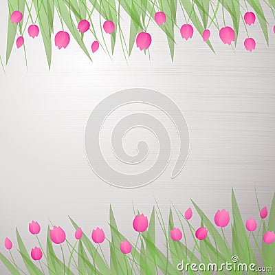 Tulip border frame. Vector Illustration
