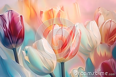 Tulip bouquet. Colorful tulip flowers background. Stock Photo