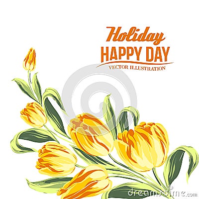 Tulip bouquet. Vector Illustration