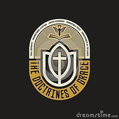 TULIP - The doctrines of grace. The main five points of Calvinism Vector Illustration