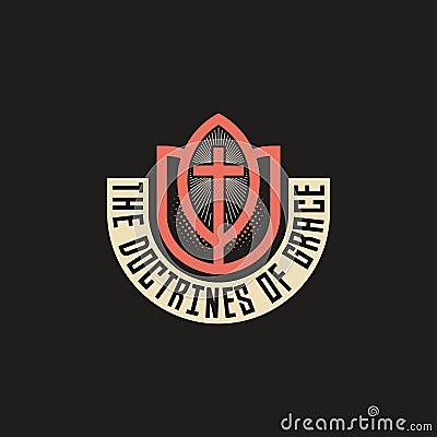 TULIP - The doctrines of grace. The main five points of Calvinism Vector Illustration