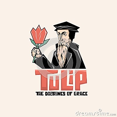 TULIP - The doctrines of grace. The main five points of Calvinism Vector Illustration