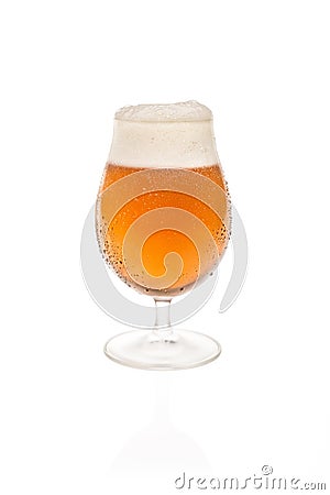 Tulip Glass With Belgium Beer Stock Photo